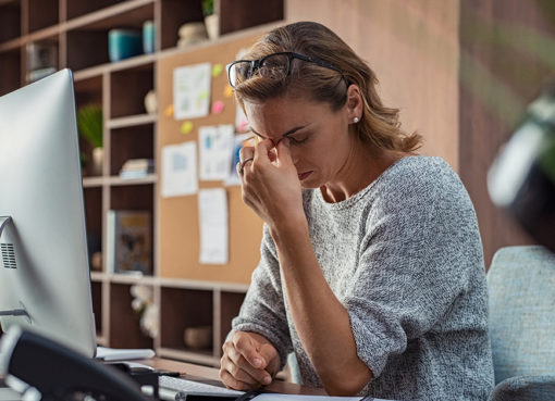 Arbeitsstress bei einer Frau