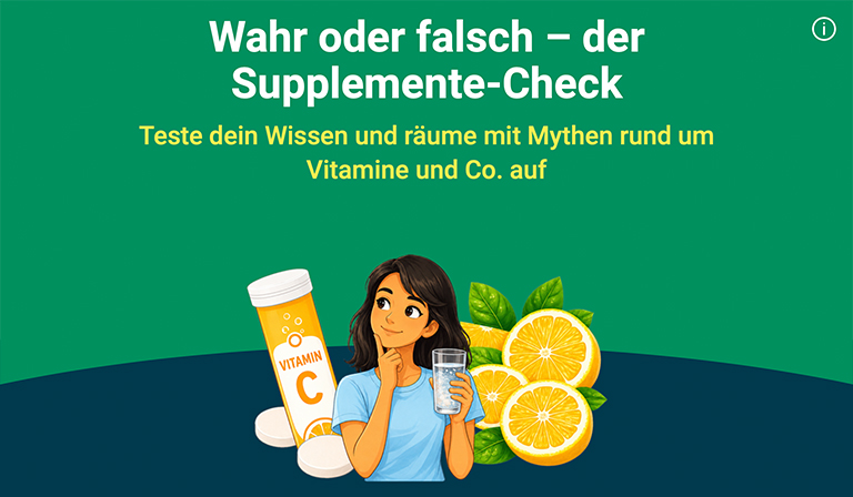 Wahr oder falsch - der Supplemente-Check Teasergrafik 2 768x448 1